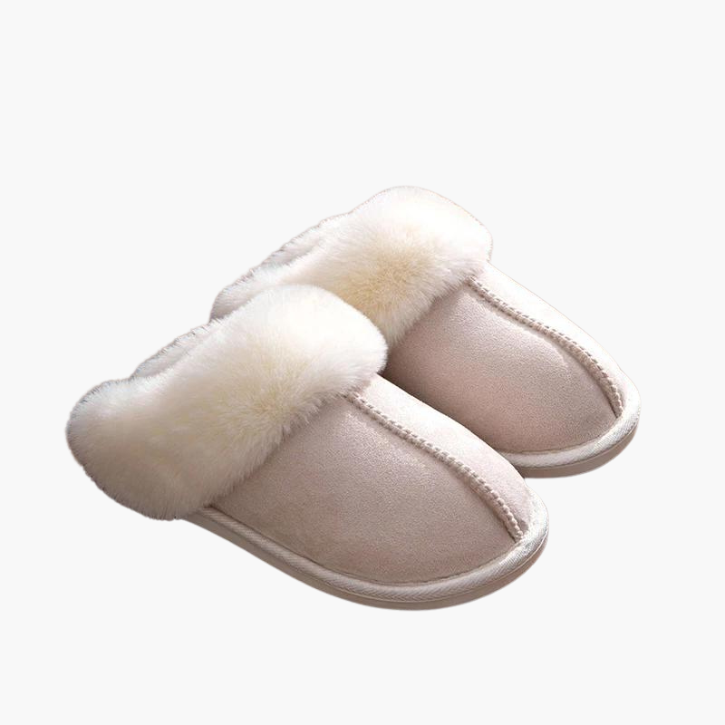 Winter Warm Flat Fur Slippers Women
