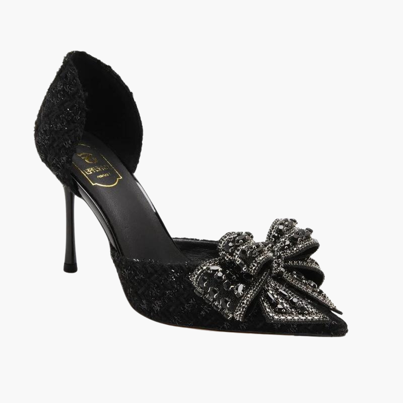 Luxury Pearl Crystal Bowtie Shoes Women